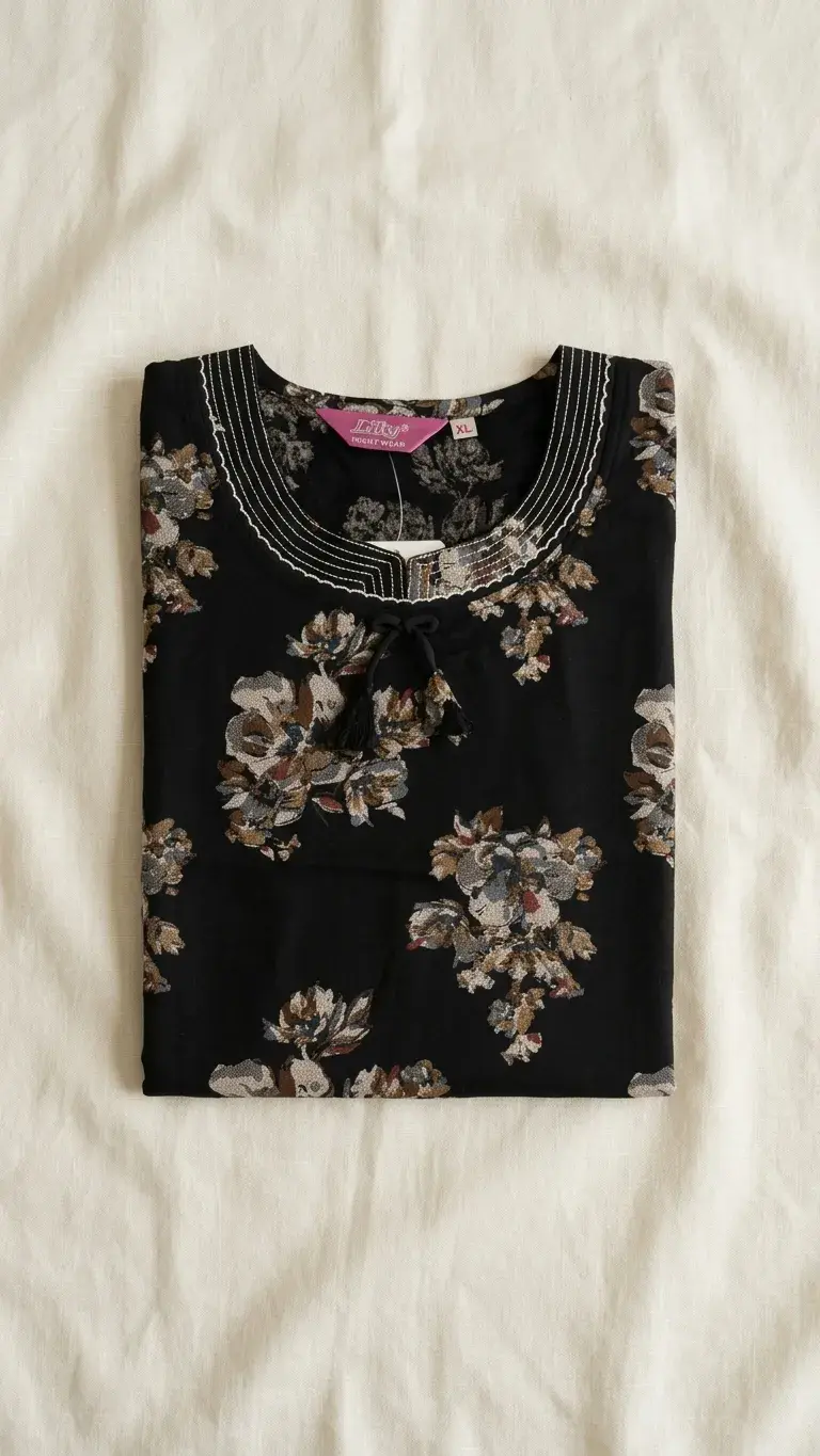 Floral Printed Women’s Night Gown D.No. 2554C